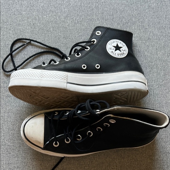 Converse Black and White High-Top Sneakers - Picture 1 of 6